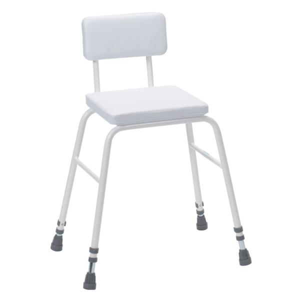 Perching Stool With Padded Backrest 