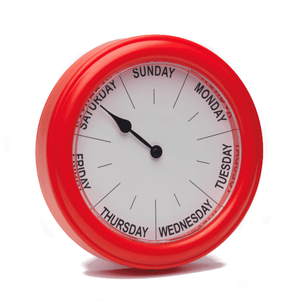 Red Dementia Day Clock