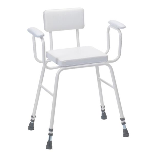 Perching Stool With Padded Arms & Backrest
