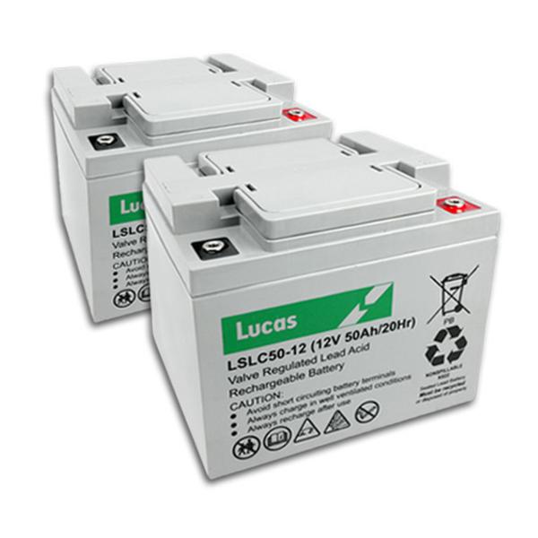 Two Lucas 50AH Batteries, Includes Fitting
