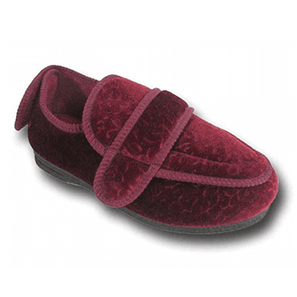 Velcro slippers burgundy
