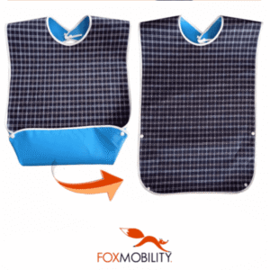 Adult Bib and Crumb Catcher - plaid pattern