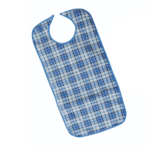 Long Adult Bib - blue plaid