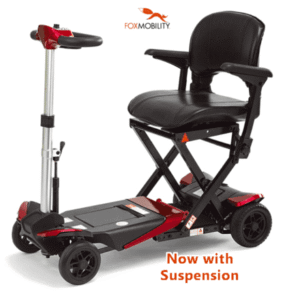 Monarch Smarti mobility scooter with suspension - red and black