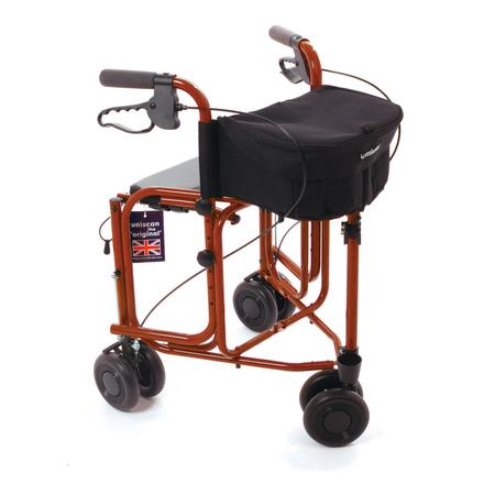 Uniscan Triumph - triwalker with bag on front - orange frame
