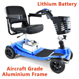 Urban Fox Marlin - blue frame with black chair and basket. Aircraft grade with aluminium frame