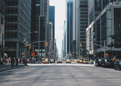 Stock image of a busy city