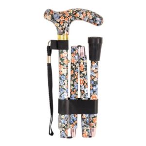 deluxe folding walking cane - floral print